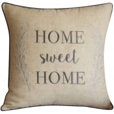 FAVDEC Embroidered Linen Home Sweet Home Decorative Throw Pillow Cover, Home Sweet Home Pillow18 Inches x 18 Inches Cover Only