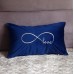 FAVDEC Embroidered Navy Blue Infinity Love Decorative Throw Pillow Cover, Lumbar Love Pillow Cover 12 Inches x 20 Inches Cover Only