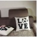 FAVDEC Embroidered Decorative Throw Pillow Cover, Love Soccer Throw Pillow Cover 18 Inches x 18 Inches Cover Only (Love-Soccer)