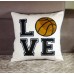 FAVDEC Embroidered Decorative Throw Pillow Cover, Love Basketball Throw Pillow Cover 18 Inches x 18 Inches Cover Only (Love-Basketball)