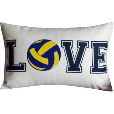FAVDEC Decorative Love Sporting Ball Pillow Cover 12 Inches x 20 Inches, Throw Pillow Cover with Ball Pattern, Cover Only (Volleyball)