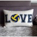 FAVDEC Decorative Love Sporting Ball Pillow Cover 12 Inches x 20 Inches, Throw Pillow Cover with Ball Pattern, Cover Only (Volleyball)