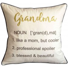 FAVDEC Embroidered Grandma Definition Decorative Throw Pillow Cover, Gift to Grandma 18 Inches x 18 Inches Cover Only