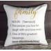 FAVDEC Embroidered Family Definition Decorative Throw Pillow Cover, 18 Inches x 18 Inches Cover Only