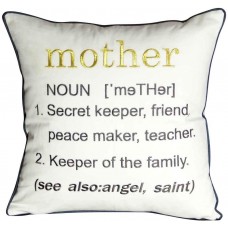 FAVDEC Embroidered Mother Definition Decorative Throw Pillow Cover, Gift to Mother 18 Inches x 18 Inches Cover Only