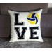 FAVDEC Embroidered Volleyball Decorative Throw Pillow Cover, Love Volleyball Throw Pillow Cover 18 Inches x 18 Inches Cover Only