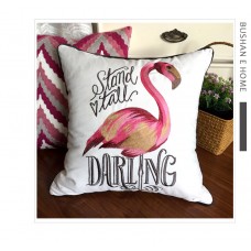 Embroidered Flamingo Pillow Covers