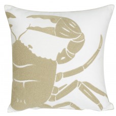 Embroidered White Crab Pillow Covers 