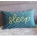 FAVDEC Embroidered Sleep Lumbar Decorative Throw Pillow Cover, Lumbar Pillow Cover 12 Inches x 20 Inches Cover Only, Teal